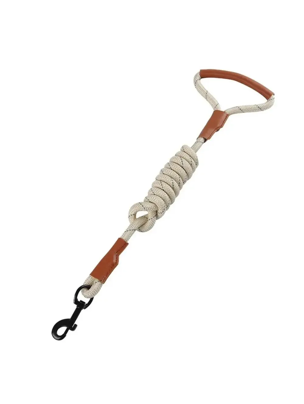 Heavy Duty Nylon Dog Leash 5ft White & Brown Pet Lead Grip New